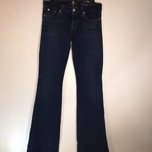 Size 28 brand is 7 for all man kind jeans dark wash